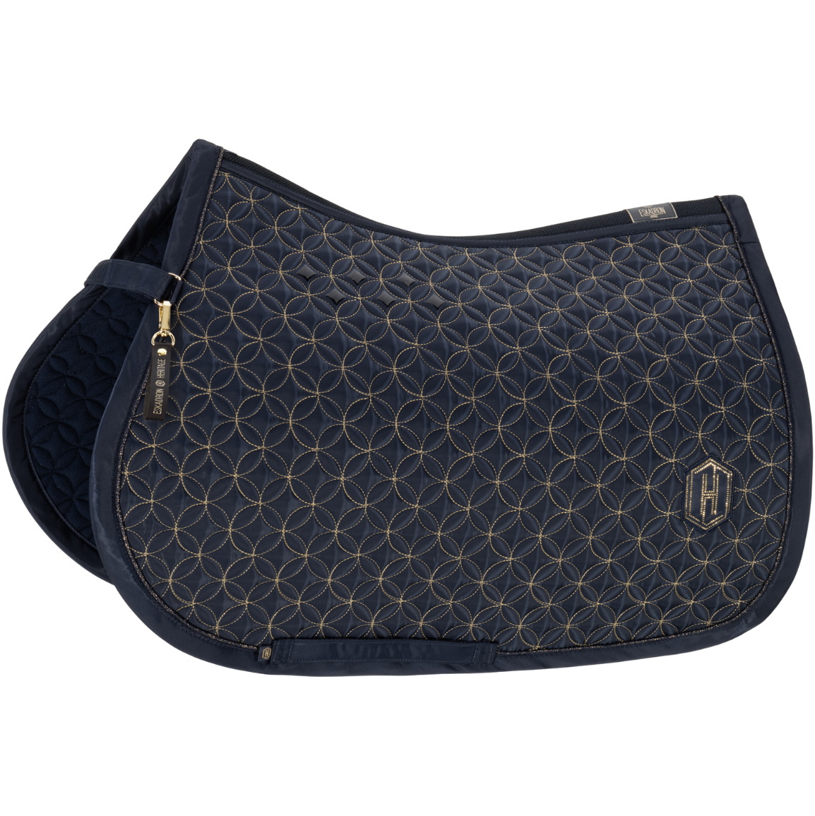2025 Eskadron Erbe Hochglanz Kontrast Sattel Tuch 215958 544 380 - Navy